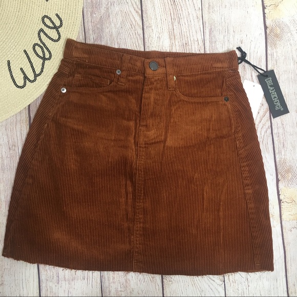 Blank NYC Corduroy A-Line Raw Hem Mini Skirt Size 24 - Picture 6 of 13